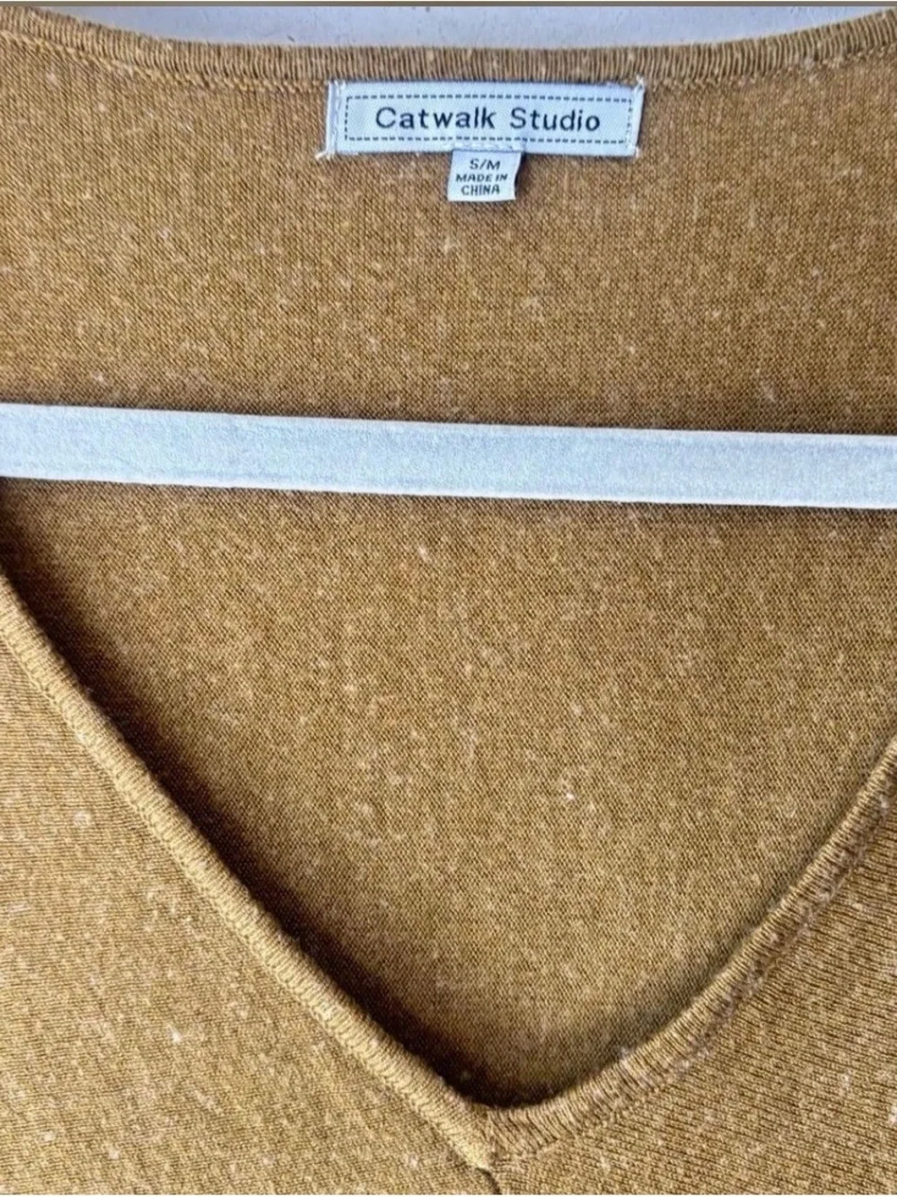 Catwalk Studio Women's V-Neck Pocket Sweater in Mustard
